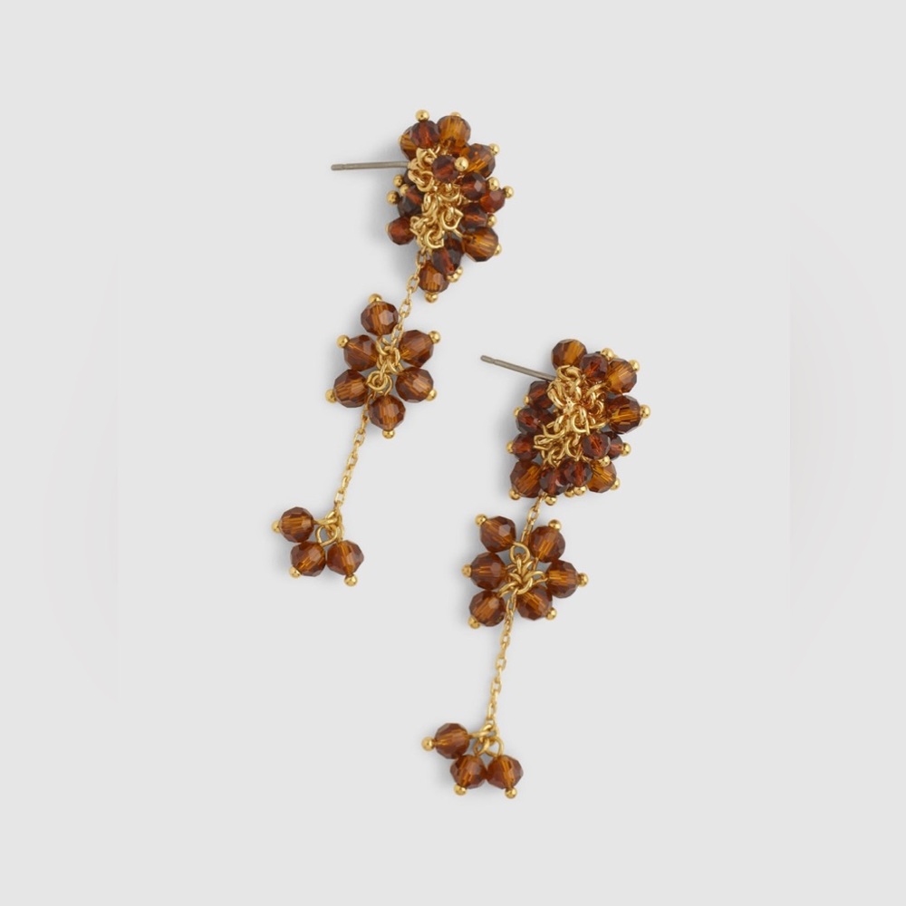 NWT MADEWELL Beaded Cluster Drop Statement Earrings - Picture 2 of 7